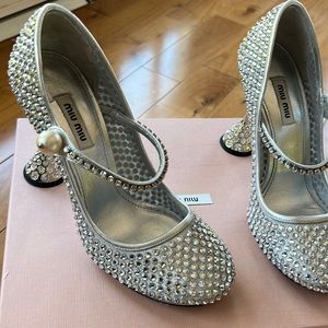 Miu Miu Crystal Shoe heels size 37 worn once great condition